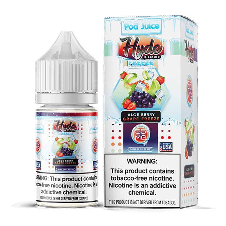 Hyde X Pod Juice Salt Aloe Berry Grape Freeze Tobacco Free Nicotine E-Juice 30ml