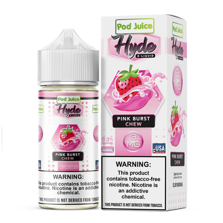 Hyde X Pod Juice Pink Burst Chew Tobacco Free Nicotine E-Juice 100ml Wholesale | Pod Juice Wholesale