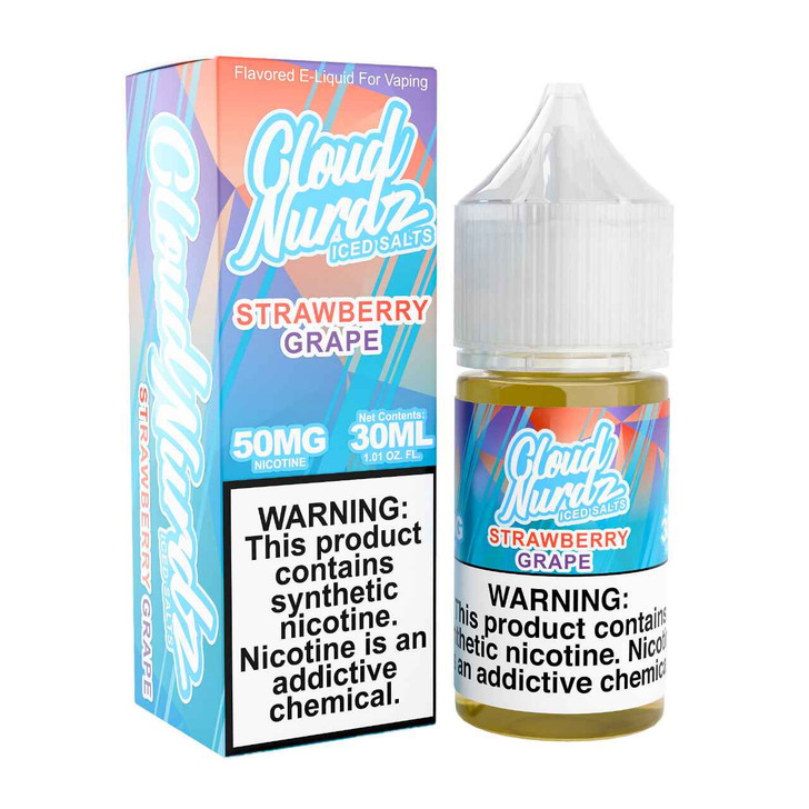 Cloud Nurdz Salts Iced Grape Strawberry Synthetic Nicotine 30ml E-Juice 50mg Wholesale | Cloud Nurdz Wholesale