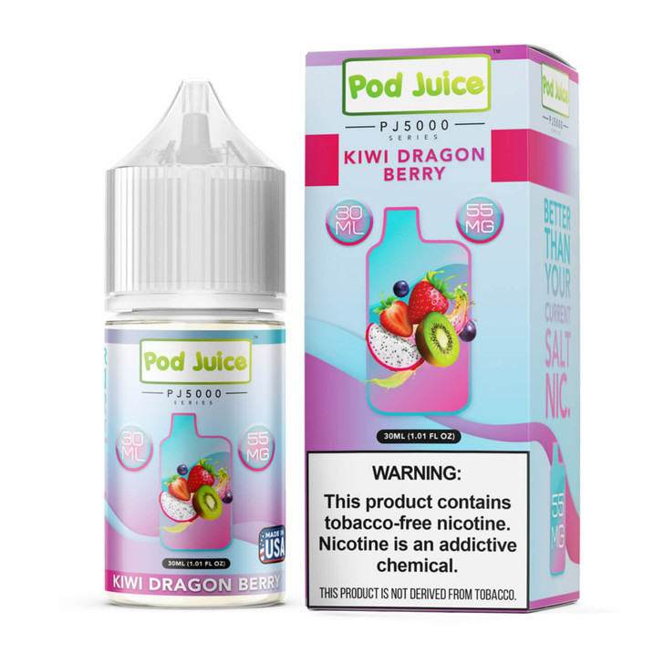 Pod Juice Salt PJ 5000 Series Kiwi Dragon Berry Tobacco Free Nicotine E-Juice 30ml Wholesale | Pod Juice Wholesale