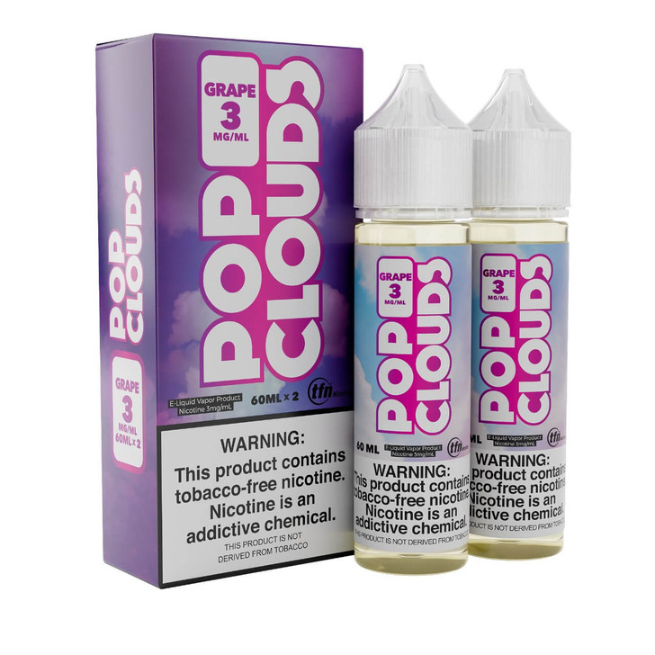 Pop Clouds Grape Synthetic Nicotine 120ml E-Juice Wholesale | Pop Clouds Wholesale