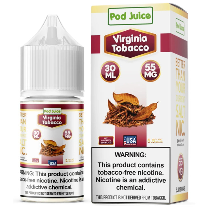 Pod Juice Salt Virginia Tobacco Tobacco Free Nicotine 30ml E-Juice Wholesale | Pod Juice Wholesale