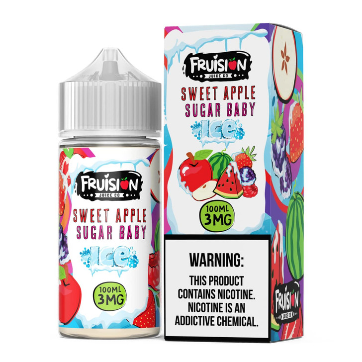 Fruision Apple Sugar Baby Ice 100ml E-Juice 3mg Wholesale | Fruision Wholesale