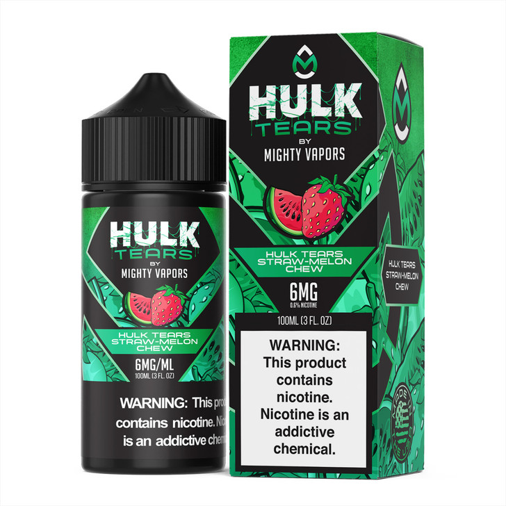 Mighty Vapors x Hulk Tears Hulk Tears Straw Melon Chew 100ml E-Juice Wholesale | Mighty Vapors Wholesale