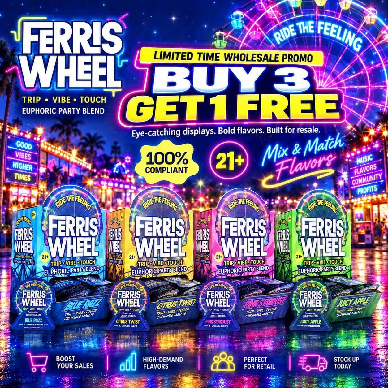 Buy 3 get 1 free - Ferris Wheel Euphoric Party Blend 2CT