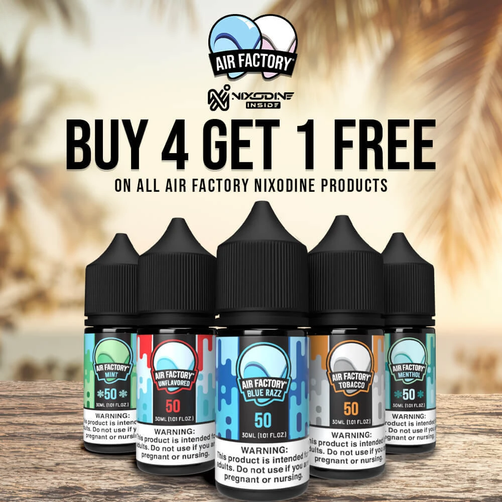 Buy 4 Get 1 Free - Air Factory Nixodine Salt 30ml E-Juice