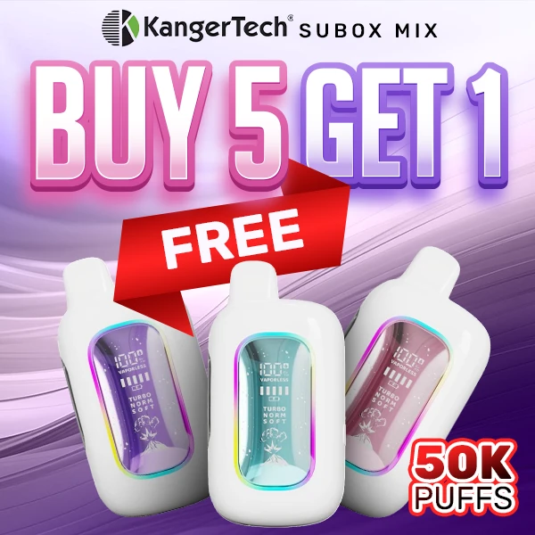 Buy 5 Get 1 Free - Kanger Subox Mix Dual Flavor 50K Puff Disposable