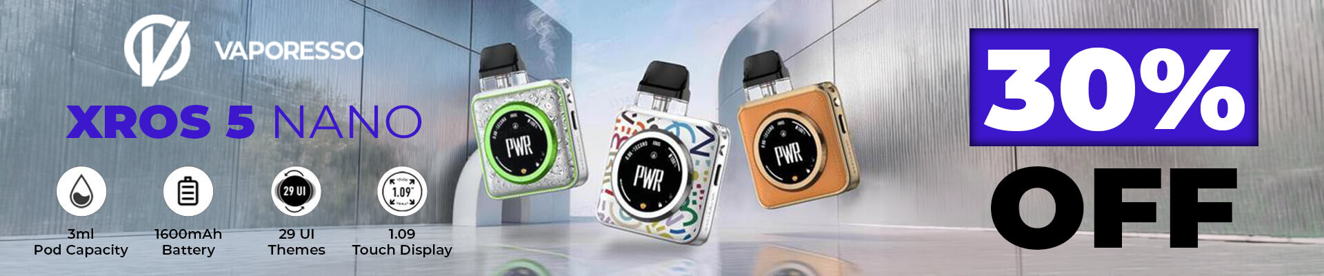 vaporesso Xros 5 Nano kit 30% off