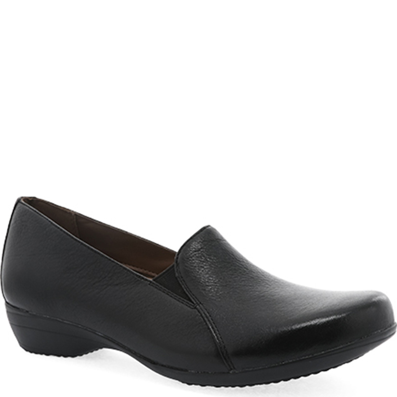Dansko FRANNY BLACK Milled Nappa Leather Flats - Family Footwear Center