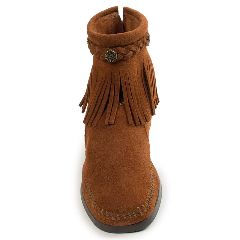 grounds ハイカット Minnetonka 292 HIGH TOP BACK-ZIP Brown Boots - Family Footwear Center