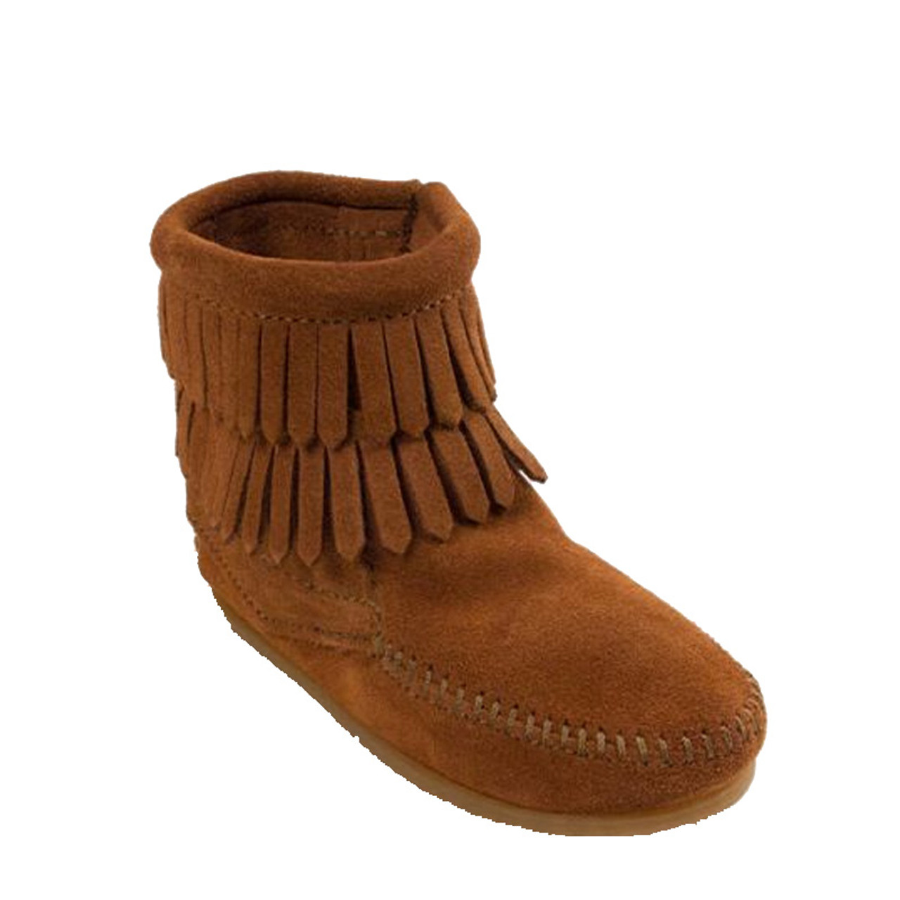 Minnetonka 2292 Kids' DOUBLE FRINGE SIDE-ZIP Brown Boots