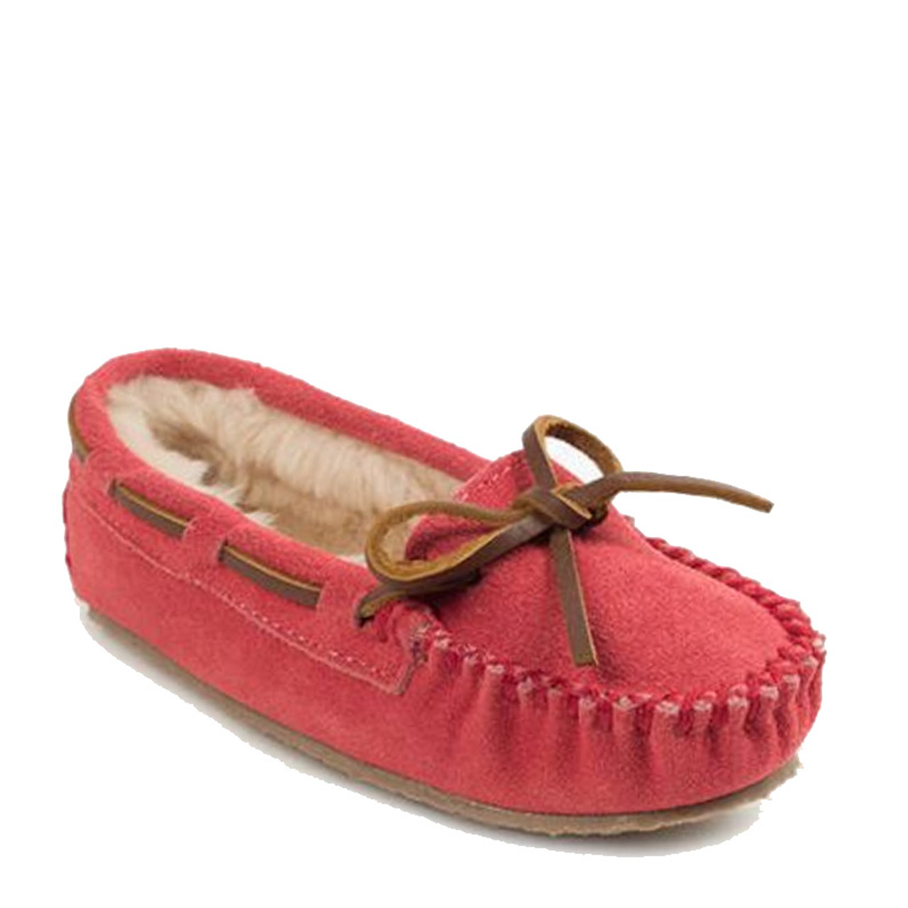 Ladies pink moccasin on sale slippers