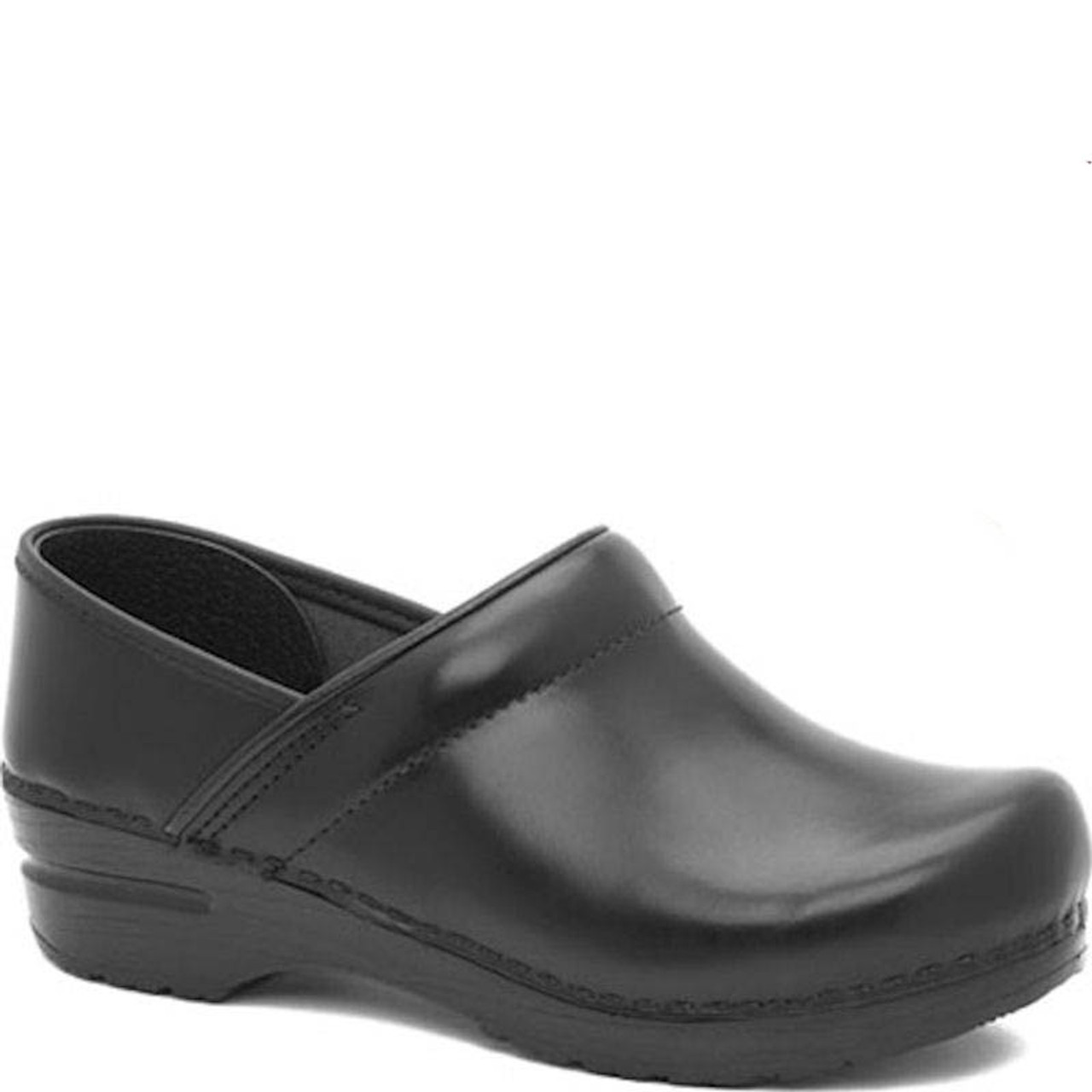 mens black leather clogs