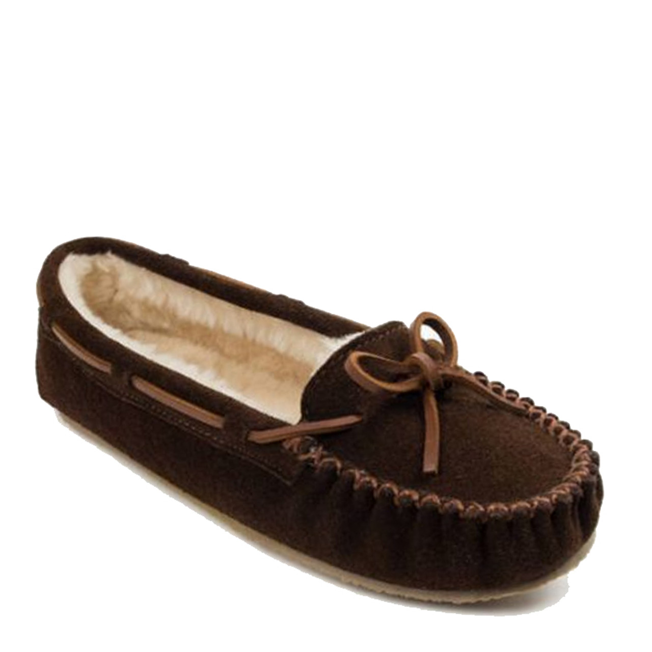 SLIPPERS, MOCCASIN, BROWN, UL
