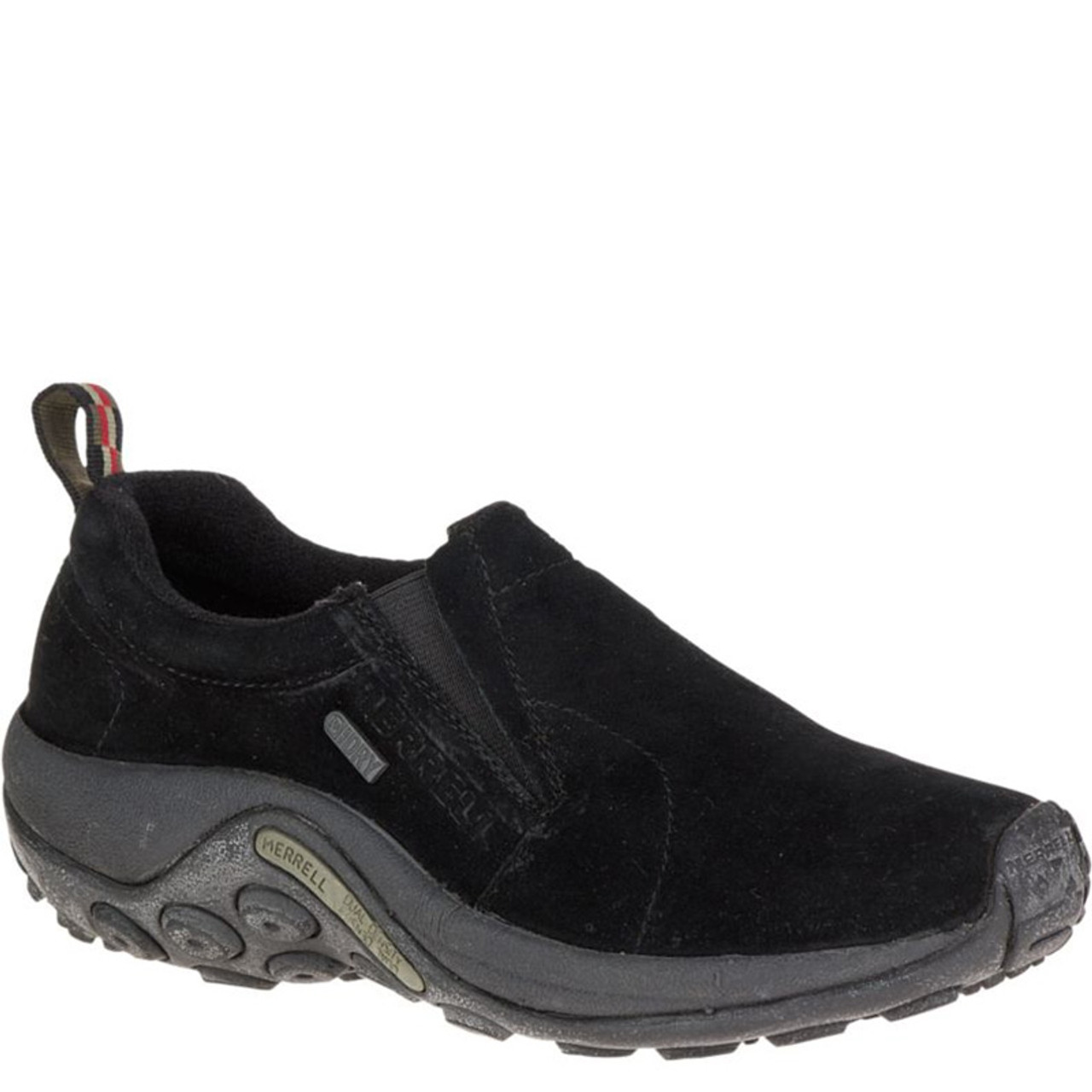 merrell black suede clogs