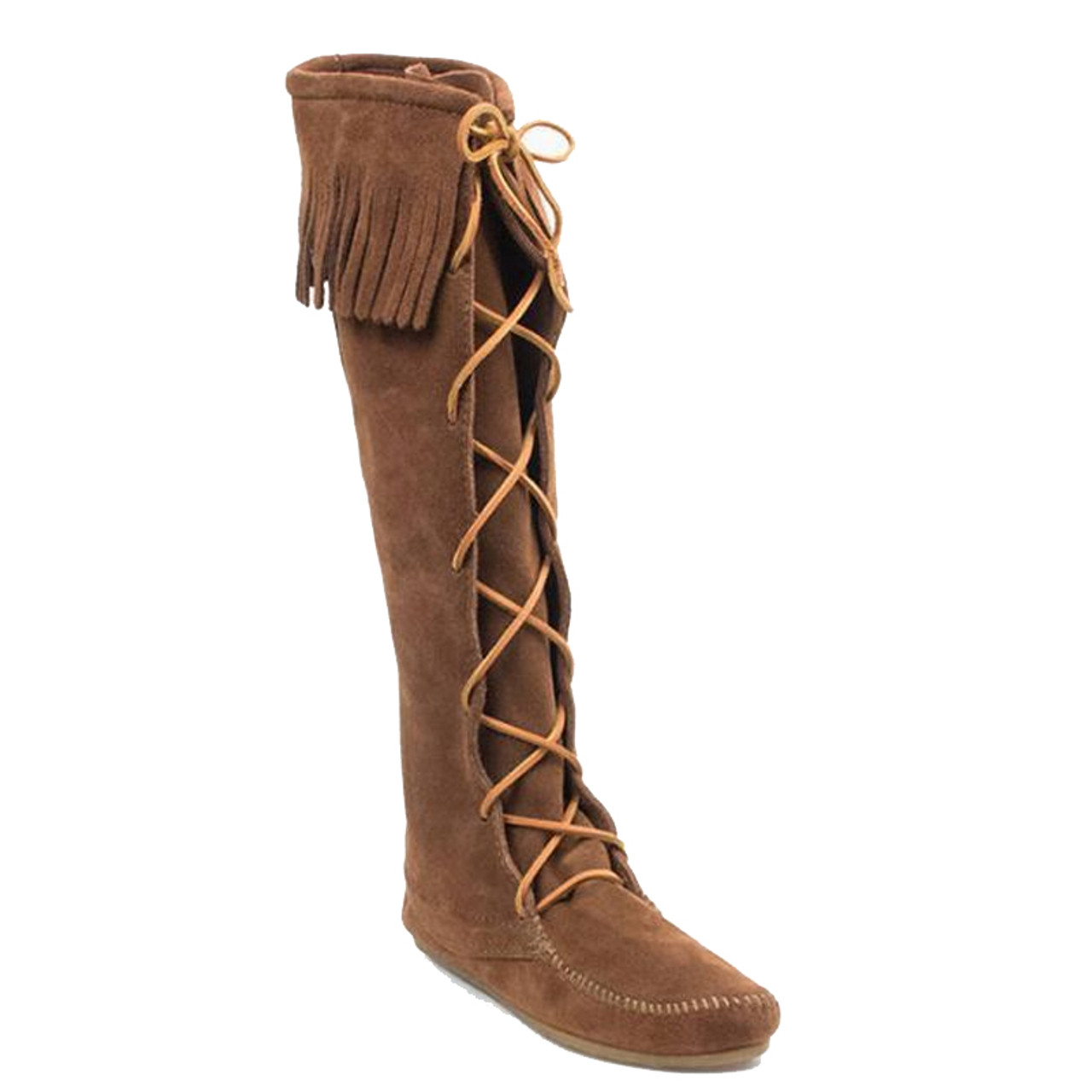 brown front lace up boots