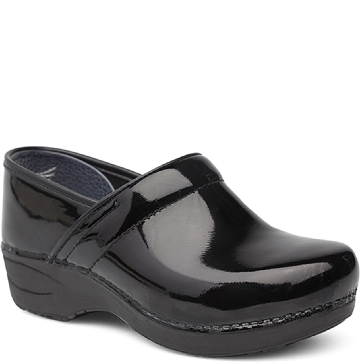 dansko patent clogs