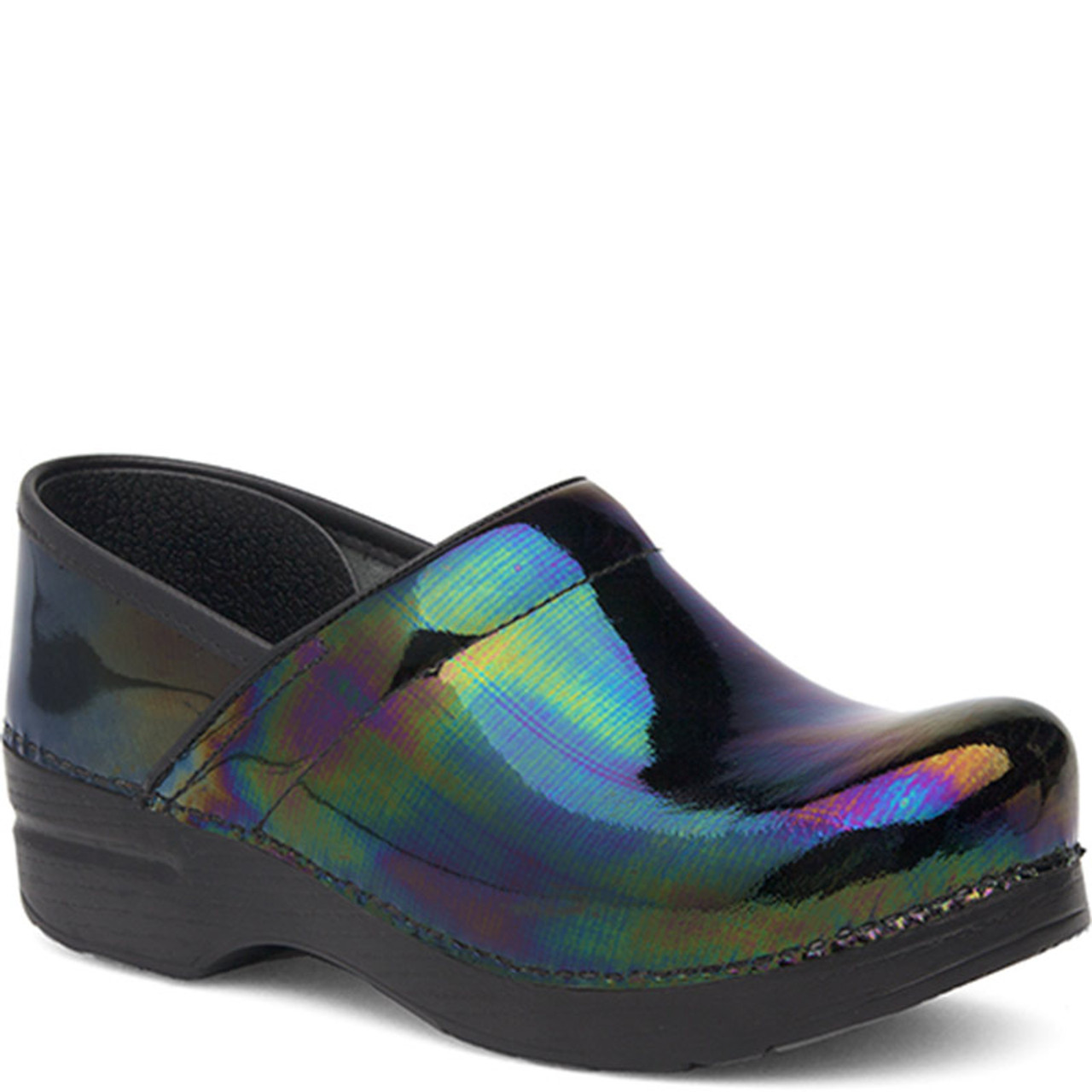 iridescent nursing clogs