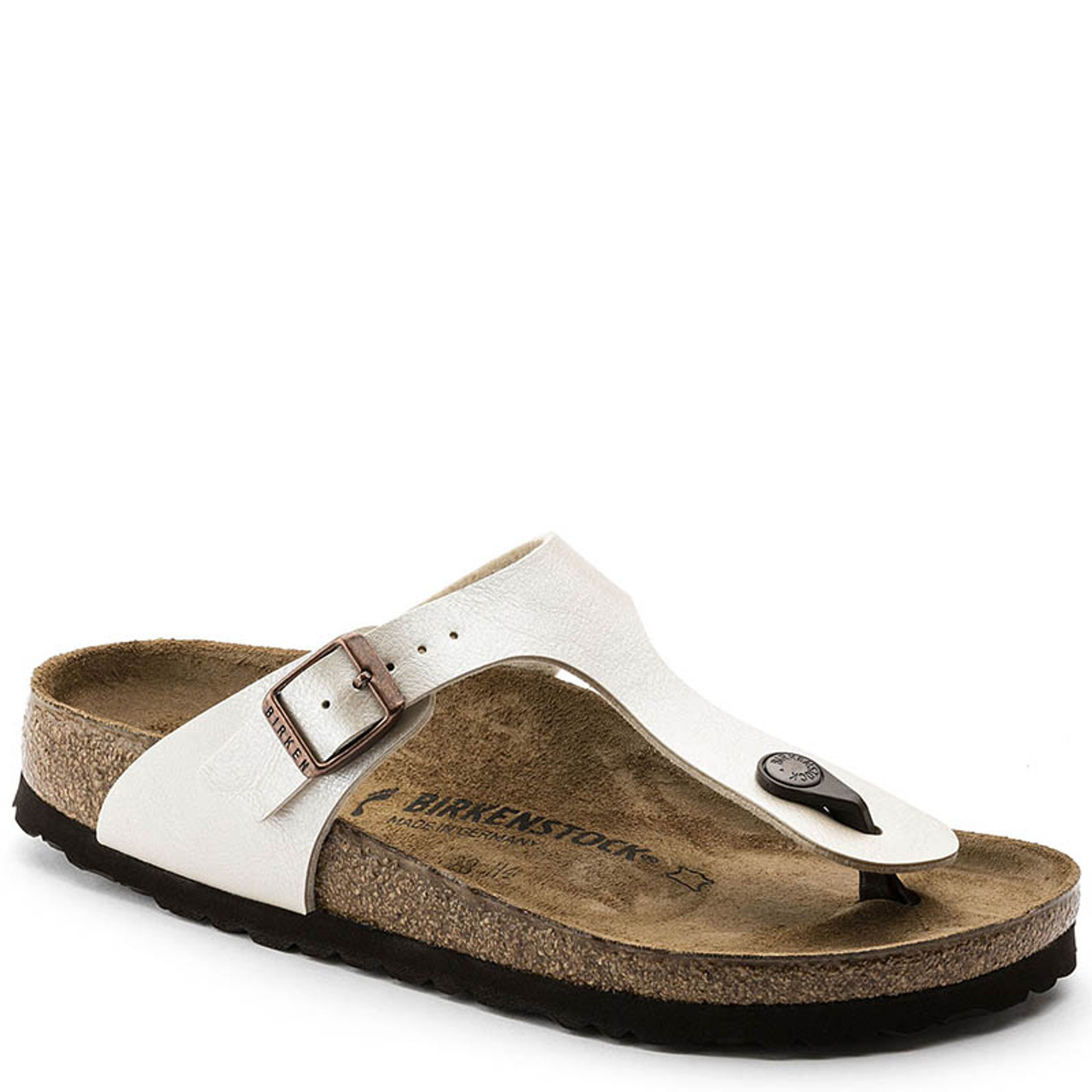 GIZEH BIRKO-FLOR Pearl White Sandals 