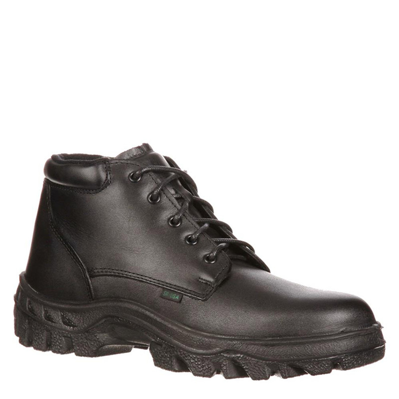 black polishable work boots