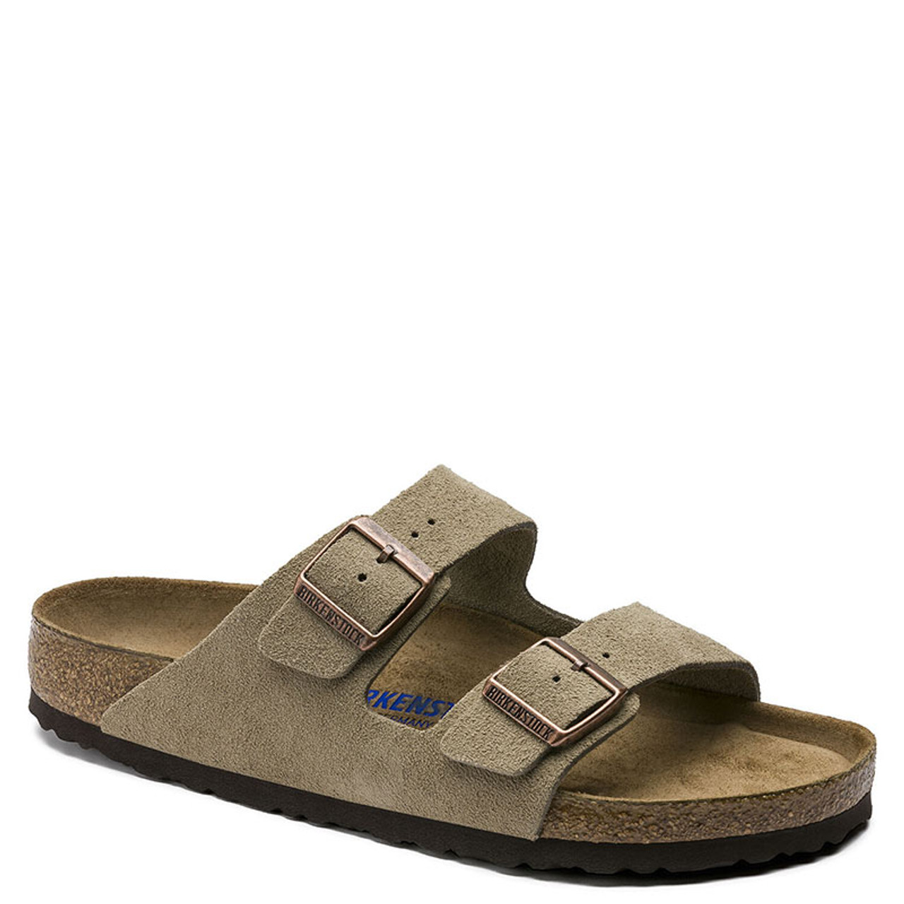 Edelsteen Goodwill micro Birkenstock 951301 Women's ARIZONA SOFT FOOTBED Taupe Suede Sandals -  Family Footwear Center