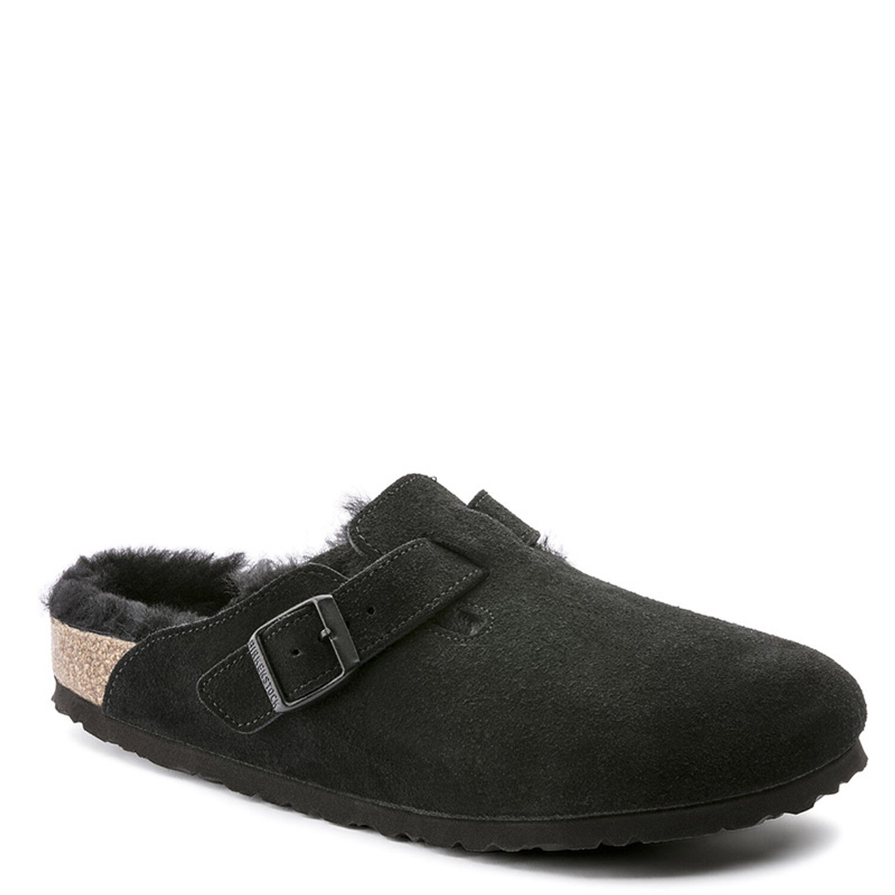 birkenstock boston shearling black