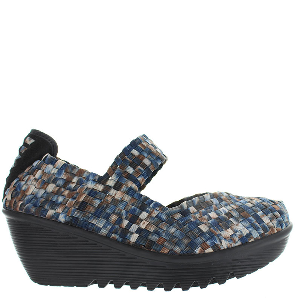 Bernie Mev LULIA Navy Camo Mary Jane Wedges - Family Footwear Center