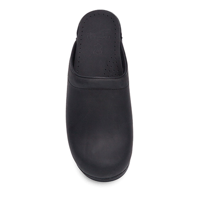 Dansko SONJA BLACK OILED Backless Clogs - Family Footwear Center