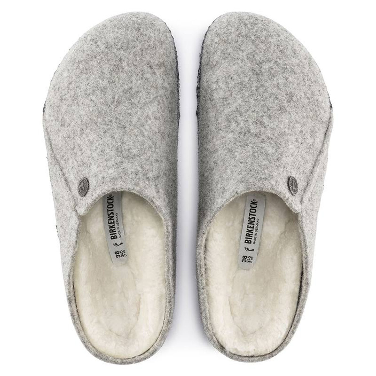 Birkenstock 1015086 ZERMATT SHEARLING Light Gray Wool Felt