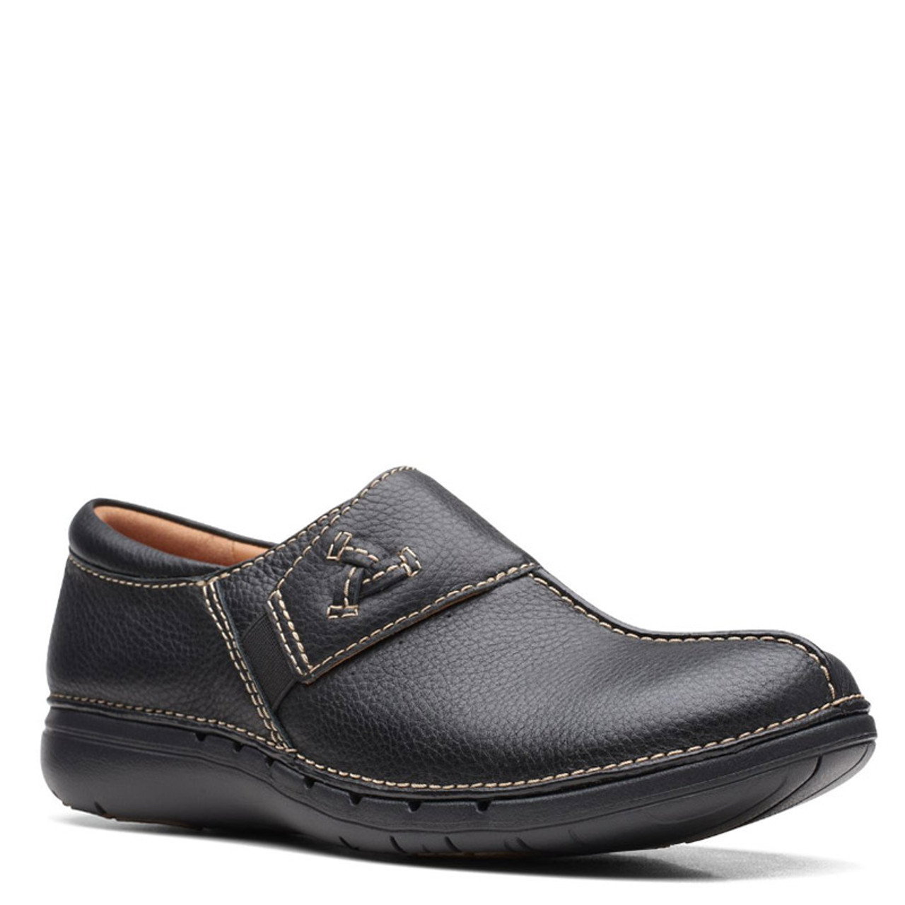 Clarks UN LOOP AVE Black Leather Shoes - Family Footwear Center