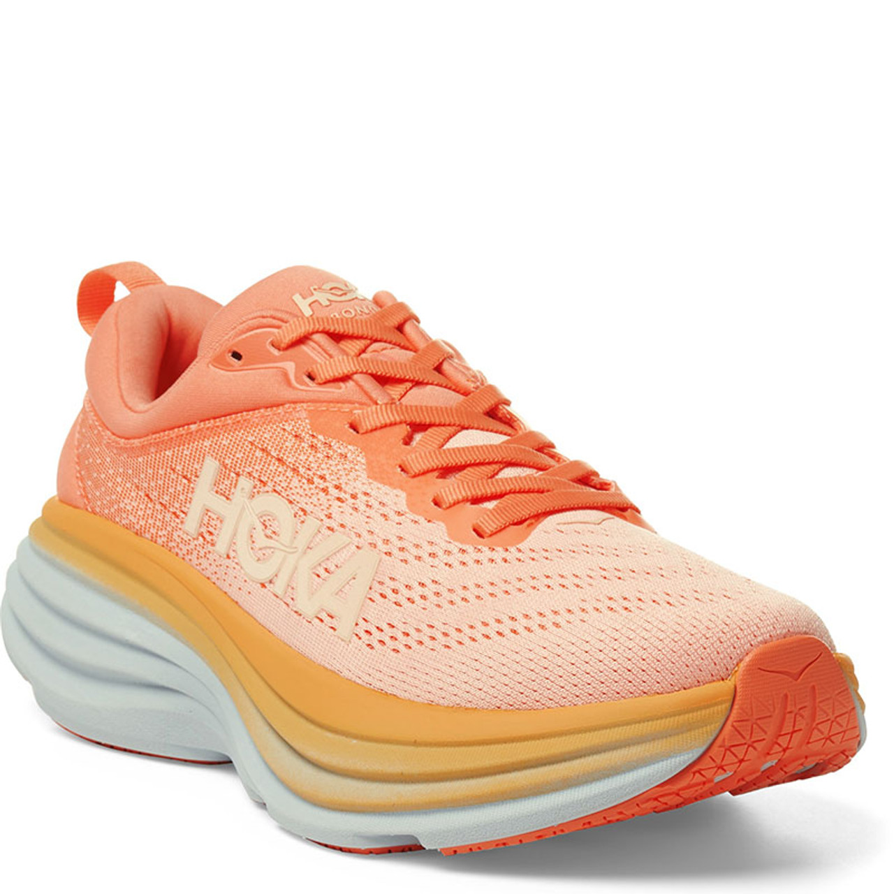 Hoka 1127952 BONDI 8 Road Running Shoes Shell Coral Peach Parfait