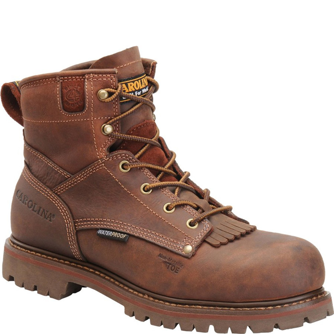 leather brown combat boots