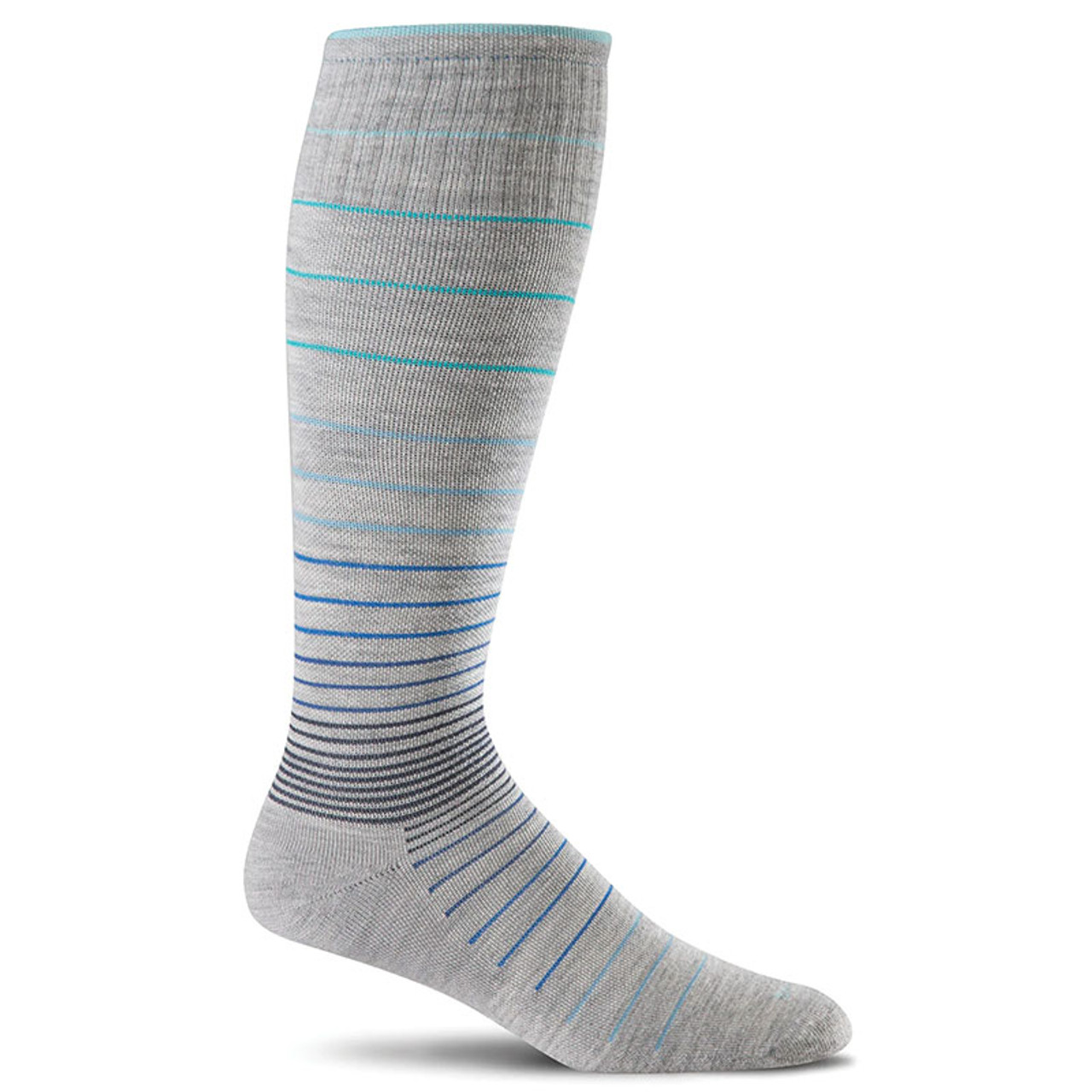 Sockwell SW1W800 Women's CIRCULATOR Moderate Graduated Grey Striped  Compression Socks