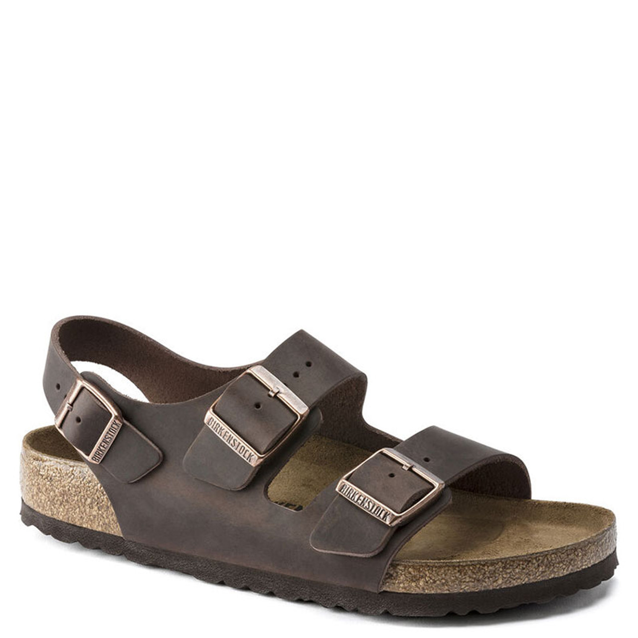 Birkenstock 0034871 Men's MILANO Habana Oiled Leather Sandals