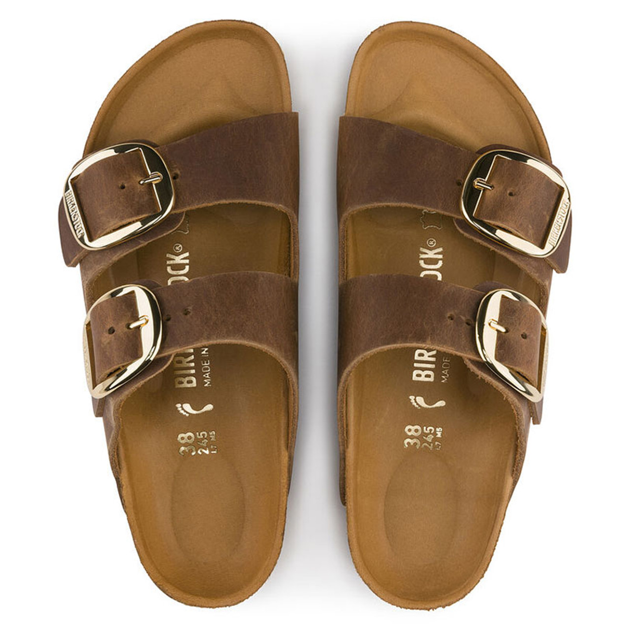 Birkenstock 1011073 ARIZONA BIG BUCKLE Cognac Oiled Leather