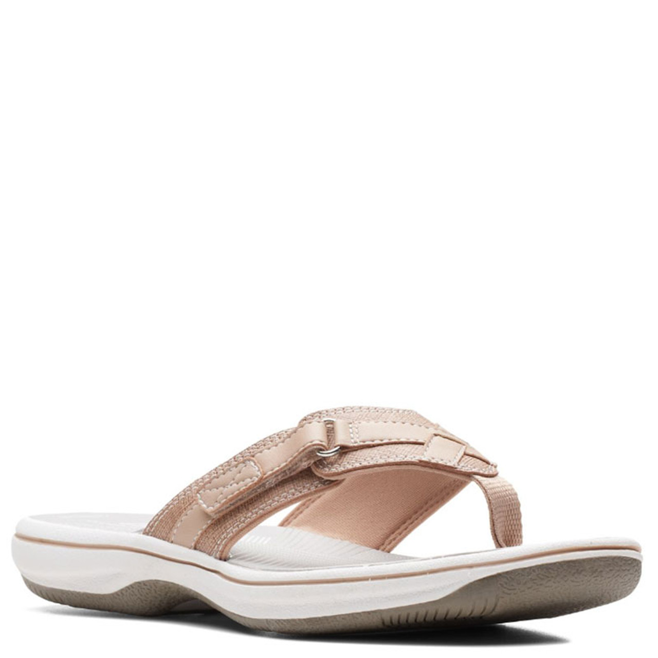 Amazon.com | Clarks Women's Leisa Zoe Flat Sandal, Metallic Synthetic  Combi, 10 | Flats