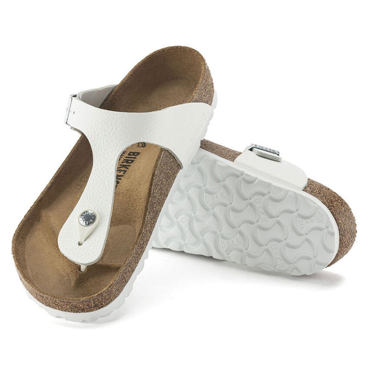 Birkenstock GIZEH White Leather Sandals - Family Footwear Center