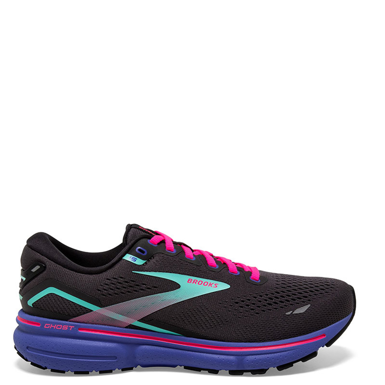 Brooks 120380-079 Women's GHOST 15 Road Running Shoes Black Blue Aruba