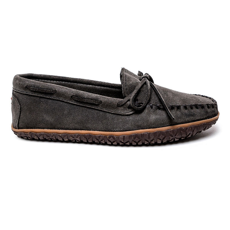 Minnetonka 791A Men's TIE TREAD Moccasins Grey Ruff - Family