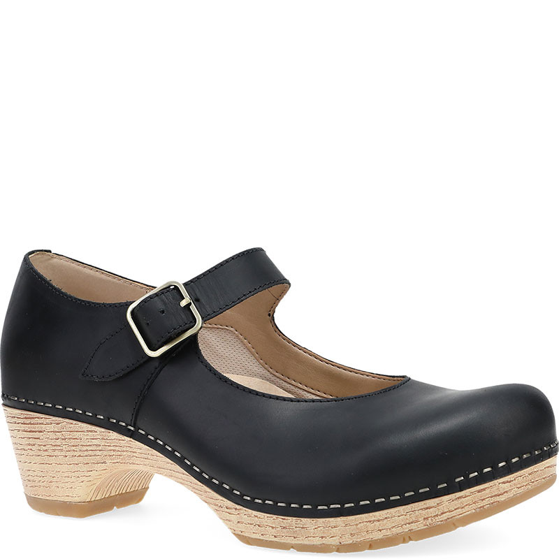 Dansko LILAH Black Oiled Pull Up Mary Janes - Family Footwear Center