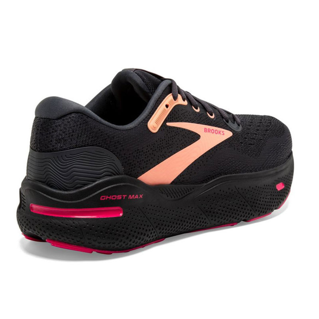 Brooks GHOST MAX Road Running Shoes Black Papaya Raspberry
