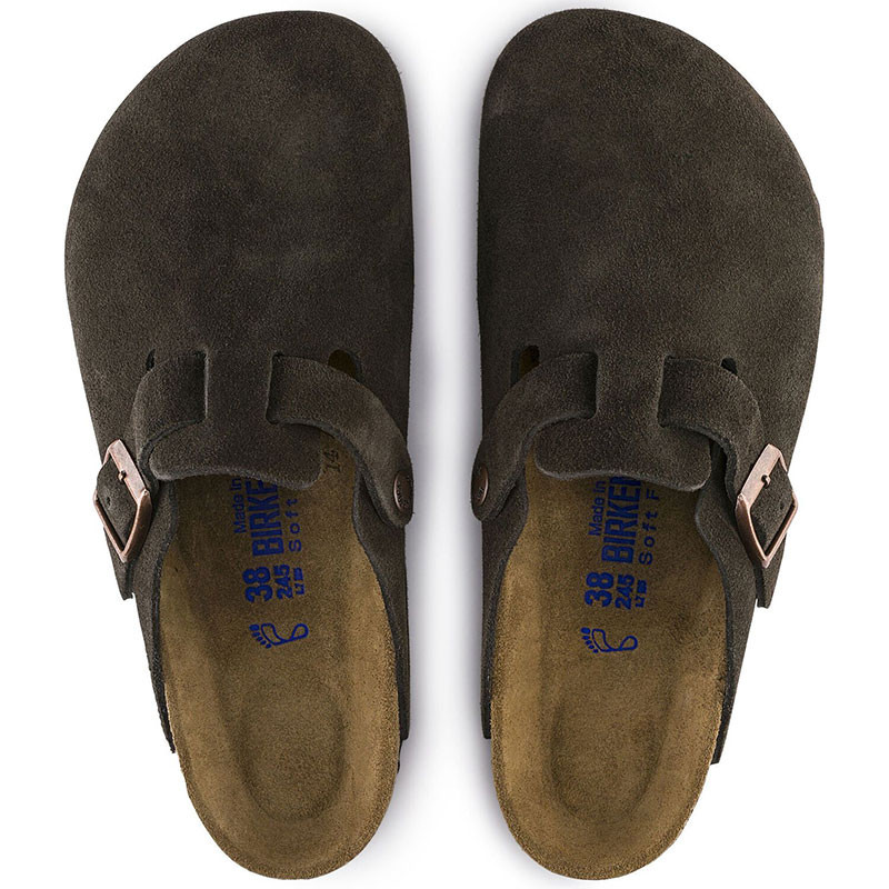 靴 BIRKENSTOCK Boston 38 mocca NARROW FIT Birkenstock Women's BOSTON SOFT FOOTBED Clogs Mocha Suede - Family