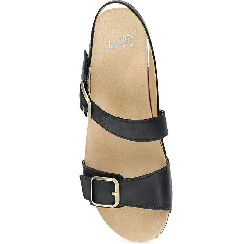 Dansko TRINITY Black Burnished Nubuck Sandals - Family Footwear Center