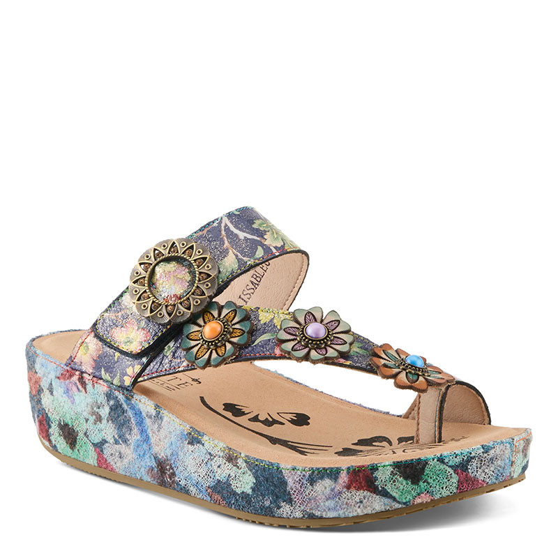 Spring Step Shoes L'ARTISTE BLISSBLOOM Sandals Navy Multi - Family