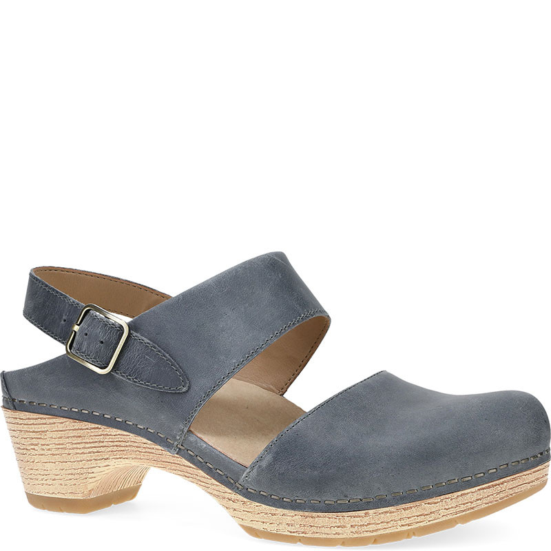 靴 dansko Professional Oiled Pull Up37 Blue Dansko LUCIA Denim Oiled Pull Up Leather Clogs - Family Footwear