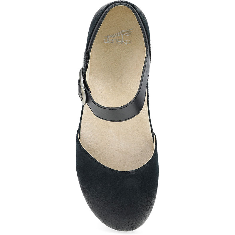 Dansko MAE Black Burnished Suede Mary Janes - Family Footwear Center