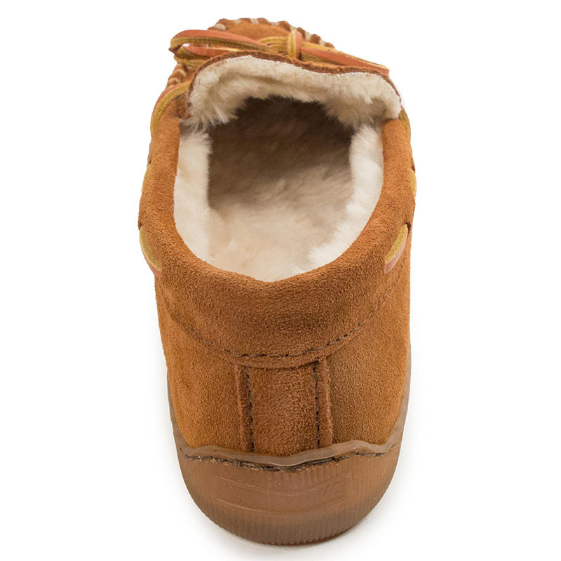 Minnetonka 3502 Women's PILE LINED HARDSOLE Brown Slippers