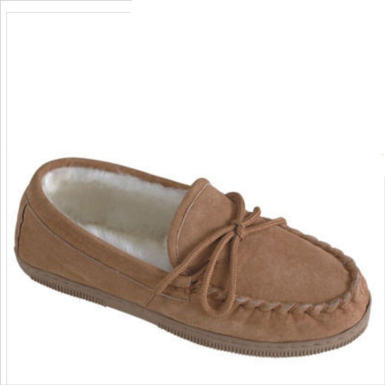 LINED MOCCASIN Chestnut Slippers 