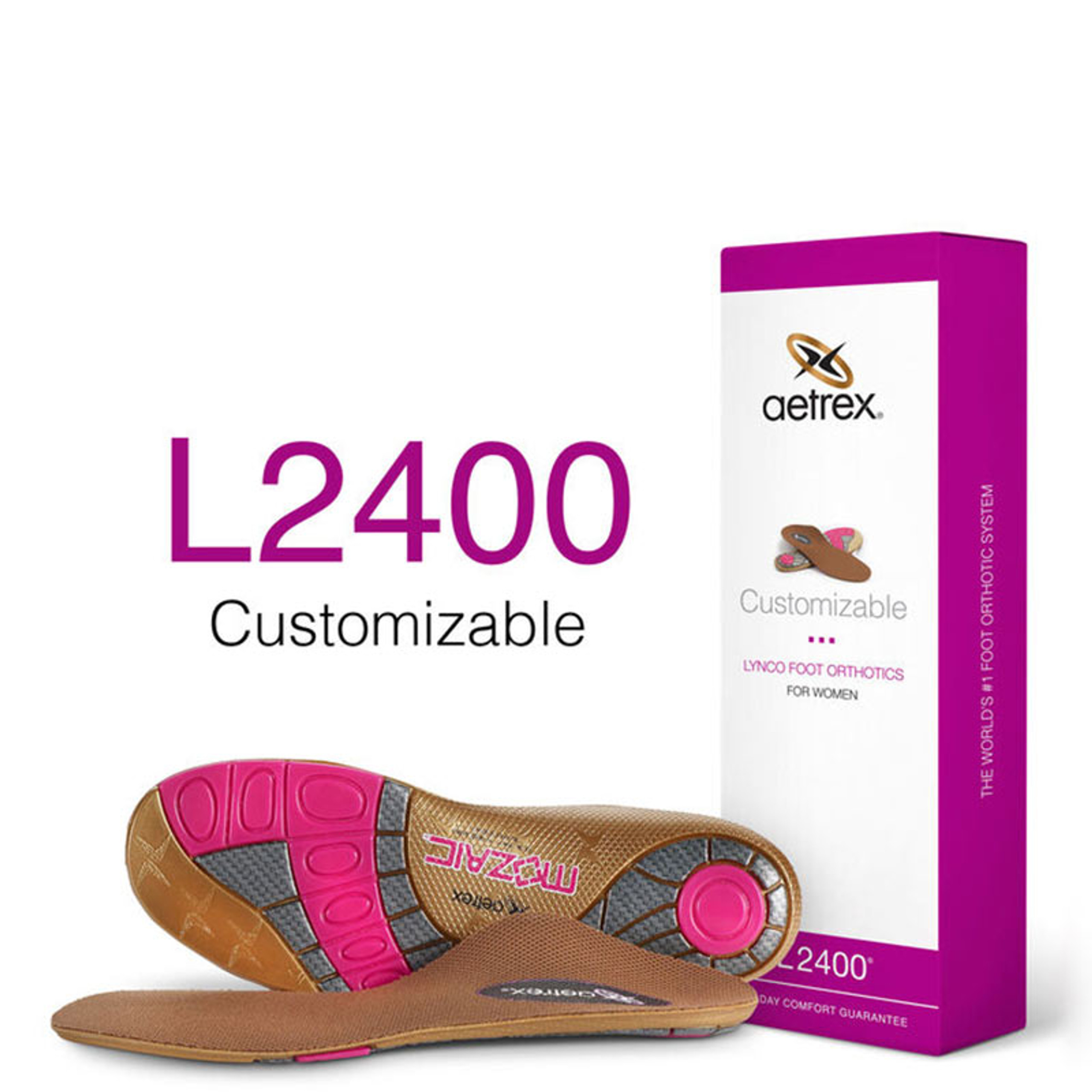 Aetrex L2400M Men's CUSTOMIZABLE Orthotics Insoles for Personalized