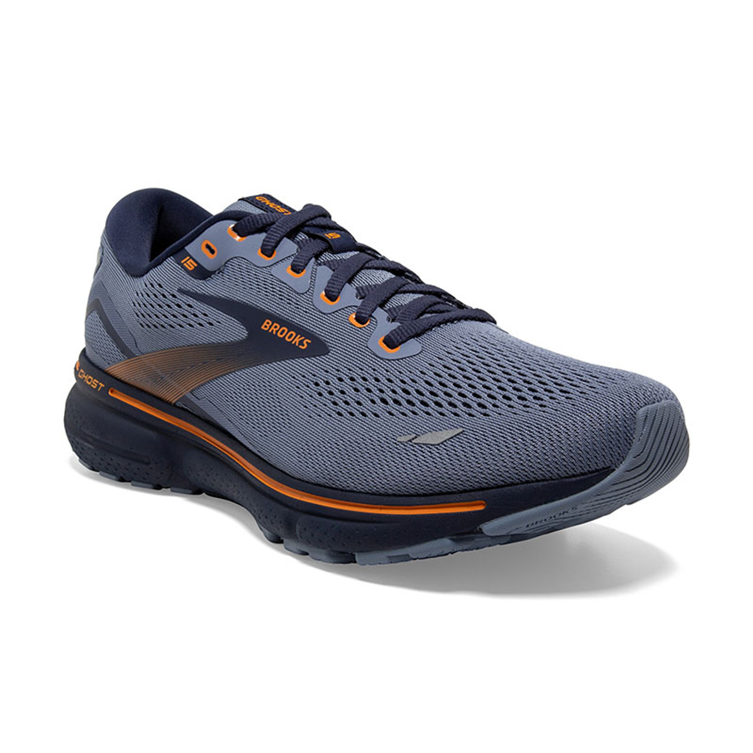 Brooks 110393-025 Men's GHOST 15 Road Running Shoes Flintstone Peacoat ...